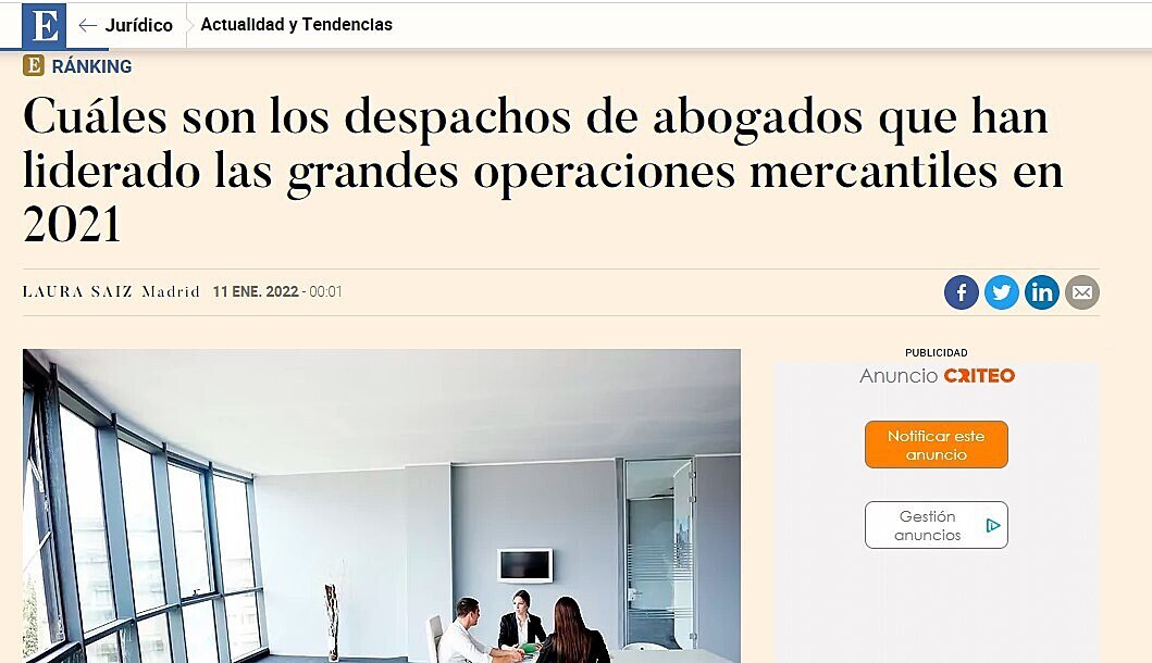 Cules son los despachos de abogados que han liderado las grandes operaciones mercantiles en 2021